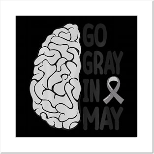 Glioblastoma Awareness  Brain Tumor Go Gray In May Posters and Art